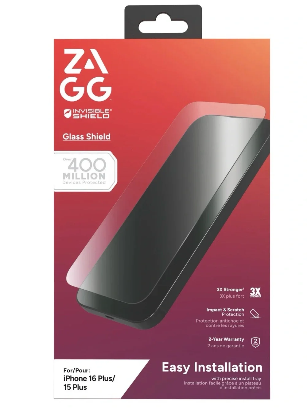 ZAGG - Glass Elite Screen Protector Apple iPhone 16 Plus/15 Plus - Clear New NIB